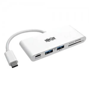 Image of Tripp Lite USB C Multiport Adapter 2x USB A Ports Card Reader and PD C