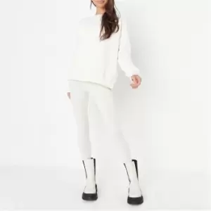 Image of Missguided Oversized Sweatshirt Legging Set - White