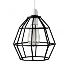 Image of Hamish Basket Pendant Shade in Black