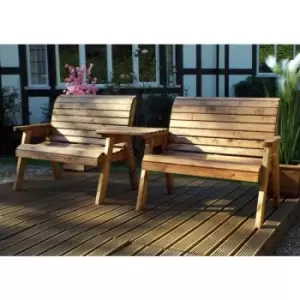 Image of Twin Bench Set Straight - W264 x D90 x H98 - Fully Assembled
