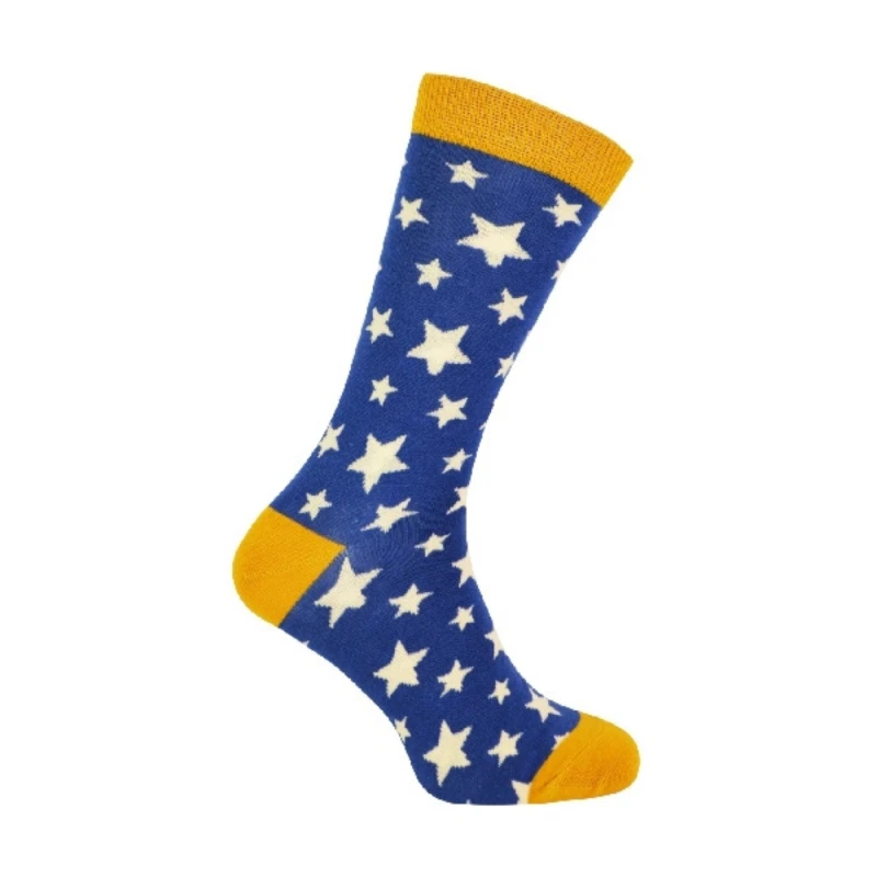 Image of Mr Heron Mr Heron Men 1 Pack Novelty Patterned Bamboo Socks in Navy Size: 6-11 Navy 6-11 Male 5019041199562