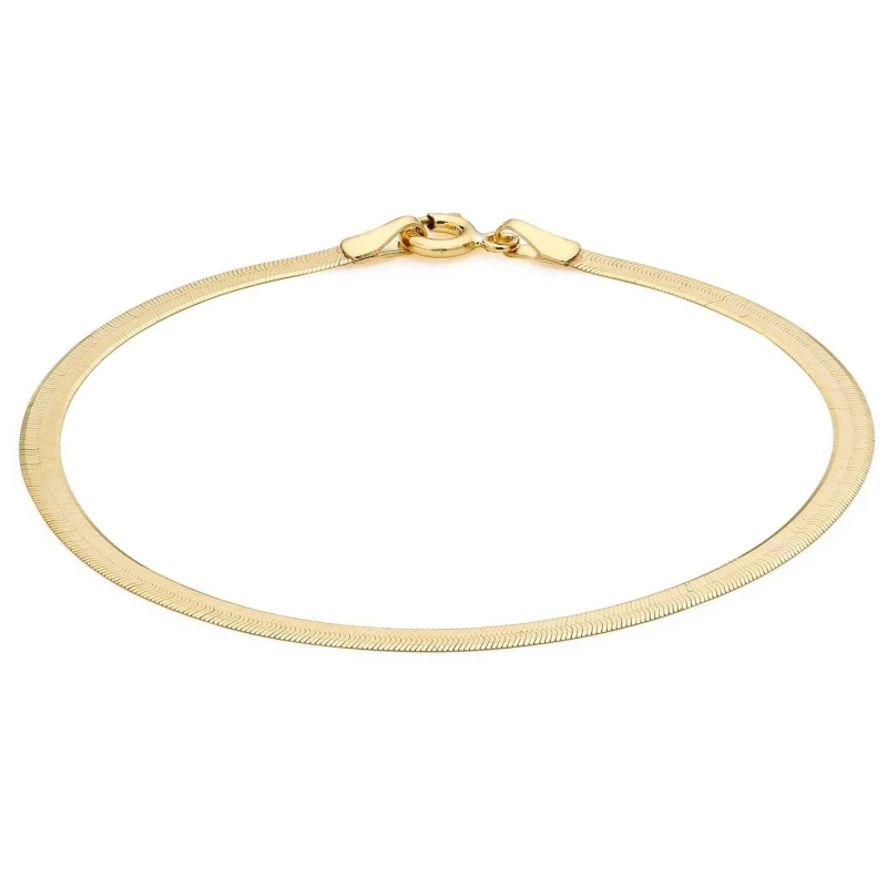 Image of Be You 9ct Gold Herringbone Bracelet Yellow Gold female 7inch