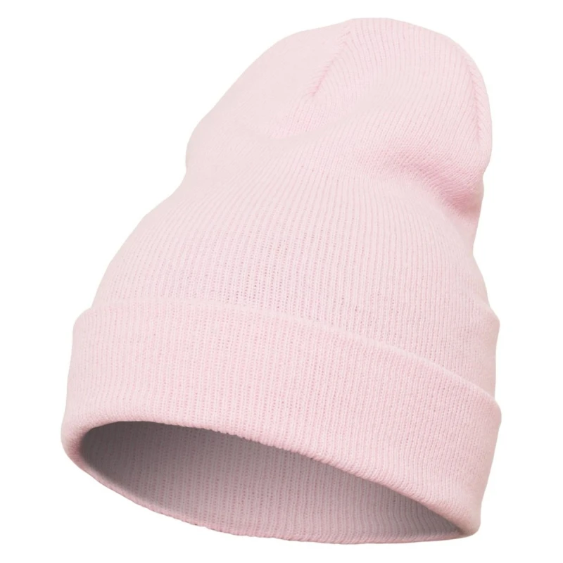 Image of Yupoong Flexfit Heavyweight Long Beanie Winter Hat in Baby Pink Baby Pink Unisex One Size