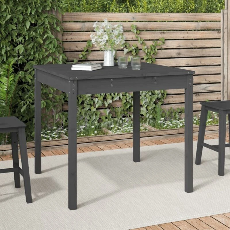 Image of VIDAXL Garden Table Grey 82.5x82.5x76cm Solid Wood Pine Vidaxl 8720845690960