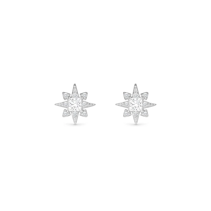 Image of Simply Silver Sterling Silver 925 Cubic Zirconia Star Studs Jewellery Sets One Size Silver 71568811000
