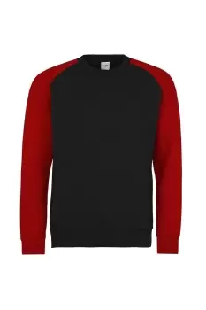 Image of Two Tone Cotton Rich Baseball Sweatshirt
