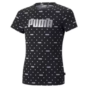 Image of Puma Graphic AOP T Shirt Junior Girls - Black