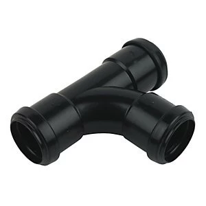 Image of FloPlast WP22B Push-Fit Waste 92.5 Deg Equal Tee - Black 32mm