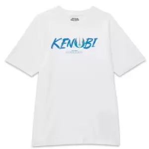Image of Star Wars Kenobi Painted Font Oversized Heavyweight T-Shirt - White - L
