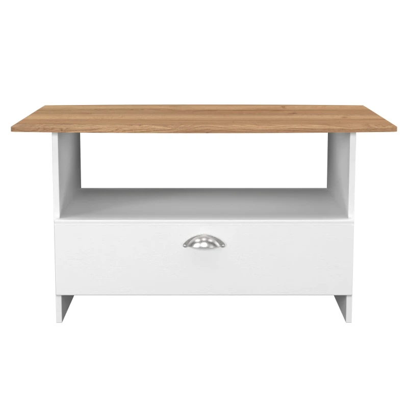 Image of Ready Assembled 2 U Albert Bottom Drawer Coffee Table (Ready Assembled) in White White Unisex