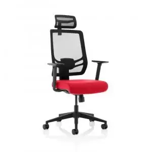 Image of Ergo Twist Bespoke Fabric Seat Bergamot Cherry Mesh Back with Headrest