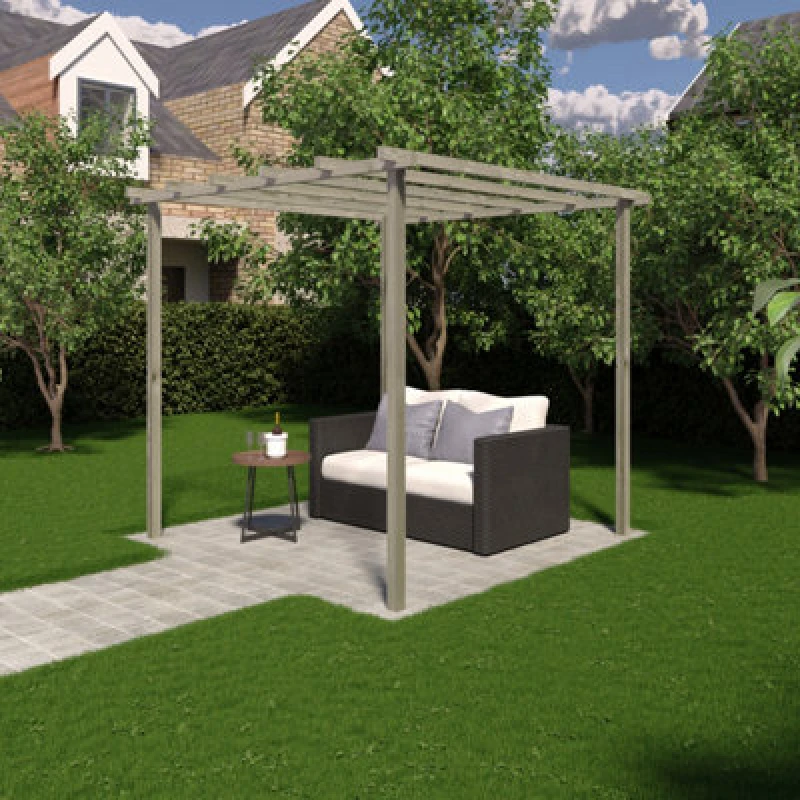 Image of Shire Ivy Pergola Kit 8X8ft With Notched Posts And Rafters