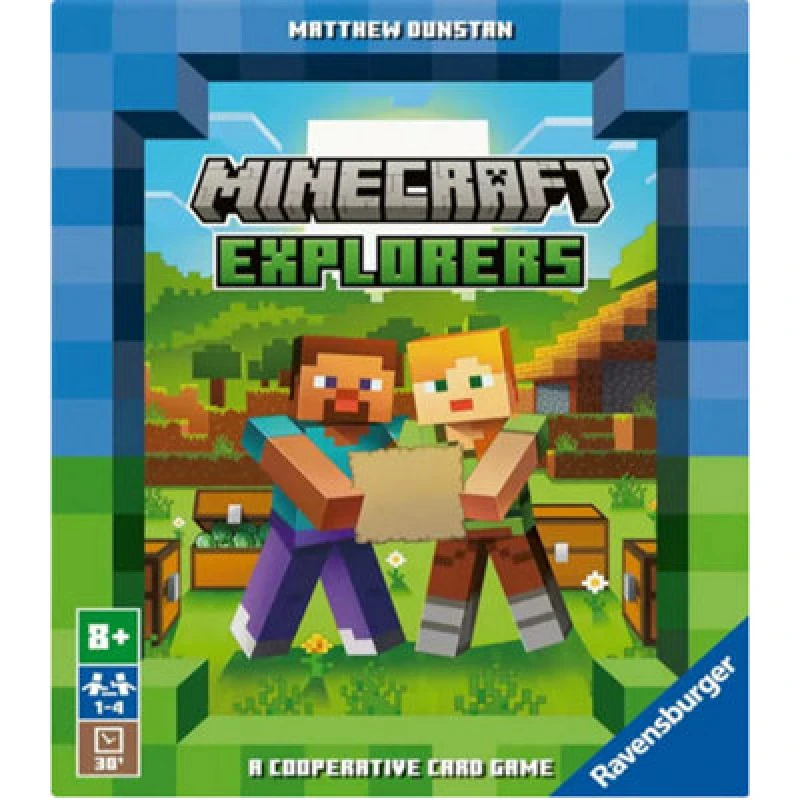 Image of Ravensburger 21580 Minecraft Gifts-Explorers Cooperative Strategy Card Games for Adults and Kids Age 8 Years Up-2 to 4 Players-2024 Multicolour One