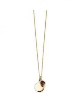 Image of The Love Silver Collection Swarovski Birthstone Gold Plated Silver Silver Engravable Pendant Necklace