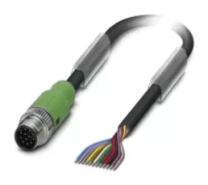 Image of Phoenix Contact 1430543 Sensor Cord, 12P, M12 Plug-Free End, 3M