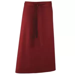 Image of Premier Unisex Colours Bar Apron / Workwear (Long Continental Style) (One Size) (Burgundy)