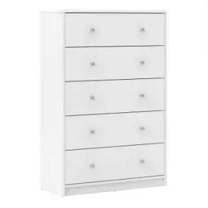 Image of May 5 Drawer Bedroom Chest, white