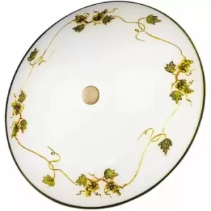 Image of Kolarz NONNA - Cottage Style Glass Patterned Flush Ceiling Lamp Antique Brass, 4x E27