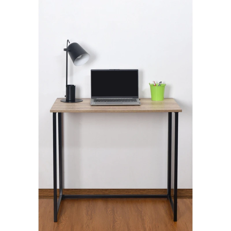 Image of House of Home Computer Desk Wooden Foldable Study Coffee Table Laptop Office PC Folding for Storage Black unisex