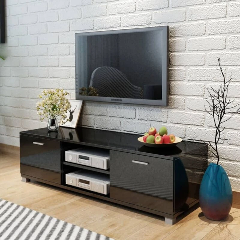 Image of vidaXL TV Hifi Cabinet Sideboard Unit Stand High-Gloss Black Home TV Stand