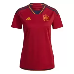 Image of adidas Spain Home Shirt 2022 2023 Womens - Red