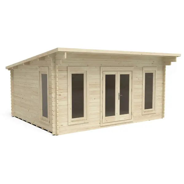 Image of Forest Mendip 5.0m x 4.0m Log Cabin Double Glazed, 24kg Polyester Felt, Plus Underlay - Installation Included