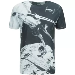 Image of Star Wars Mens Space Battle T-Shirt - Black - L
