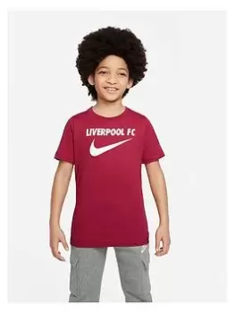 Image of Nike Liverpool Junior 22/23 Swoosh Club Tee - Red, Size M