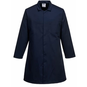 Image of 2202 - Navy Mens Food Industry Coat/overcoat, One Pocket sz Small Regular - Portwest