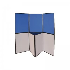 Image of Q Connect Display Board 6 Panel Blue Grey