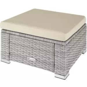 Image of Tectake Footstool Rattan - Grey