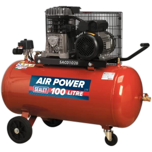 Image of Sealey SAC0102B Air Compressor 100 Litre 240v