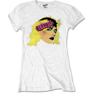 Image of Blondie - Punk Logo Womens Medium T-Shirt - White