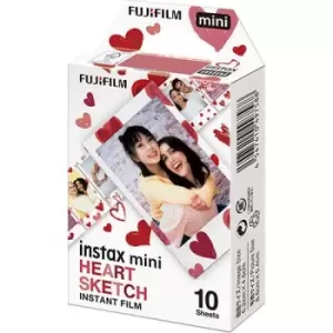 Image of instax mini Heart Sketch Film - 10 Shots