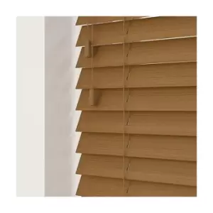 Image of 80cm Truffle Faux Wood Venetian Blind With Strings (50mm Slats) Blind With Strings (50mm Slats)