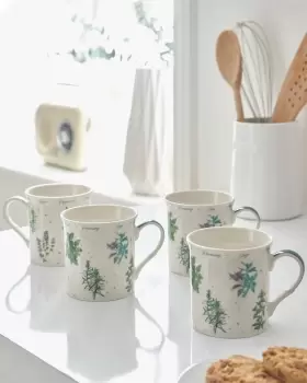 Image of Cotton Traders Set of 4 China Mugs in Green