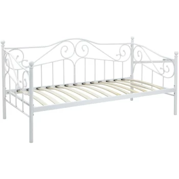 Image of GFW - Madison Metal Day Bed Guest Bed - White 3ft Single 90 x 190
