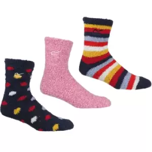 Image of Regatta Womens 3 Pack Comfort Stretch Cosy Casual Socks UK Size 3-5