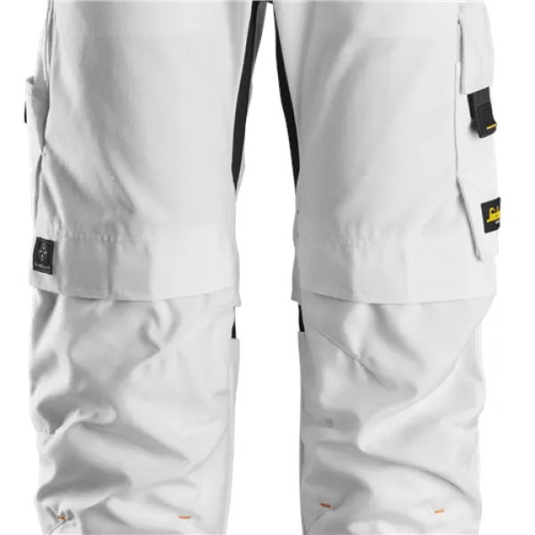 Image of Snickers AllroundWork Canvas+ Stretch Work Trousers+ Holster Pockets - White/White - 148