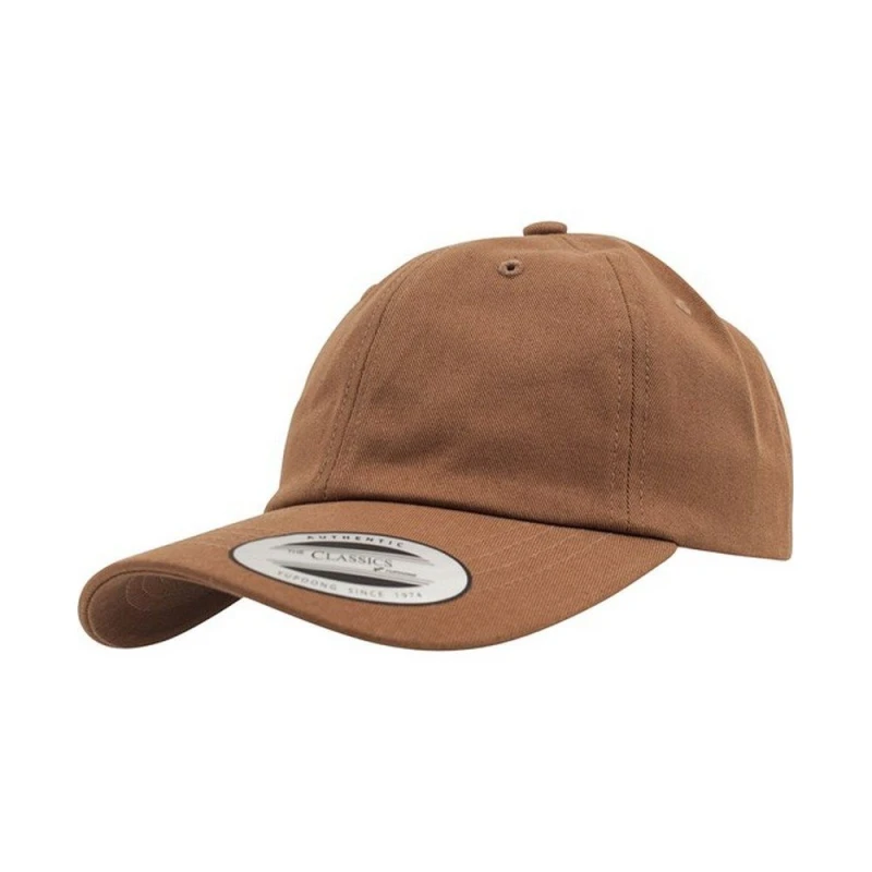 Image of Yupoong Flexfit 6-panel Baseball Cap With Buckle in Tan Tan Unisex One Size