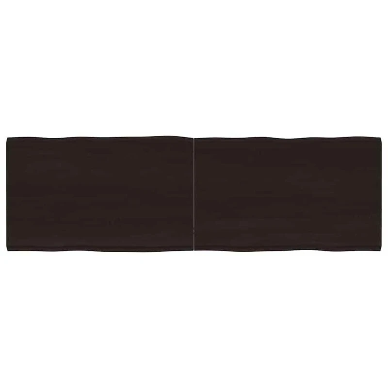 Image of Vidaxl Table Top Dark Brown 160X50X(2-4) Cm Treated Solid Wood Live Edge, Brown 364036