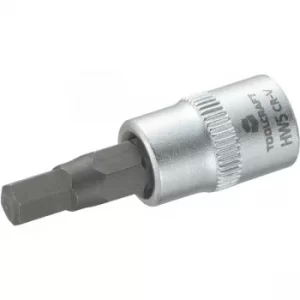 Image of Toolcraft 1/4" Drive Socket With Inner Hex Bit 5mm