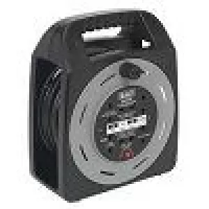 Image of Genuine SEALEY BCR25CB Cable Reel Box Type 25mtr 4 x 230V 1.25mm² Thermal Trip