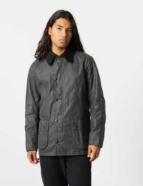 Image of Barbour Ashby Wax Jacket - Grey/Classic