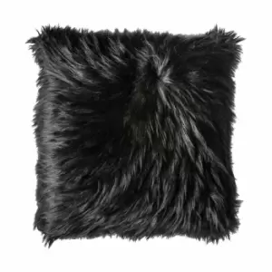Image of Crossland Grove Mongolian Faux Cushion Black 550x550mm