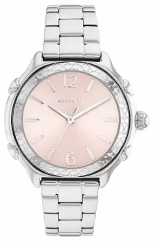 Image of Coach 14503903 Womens Suzie Pink Dial Stainless Steel Watch