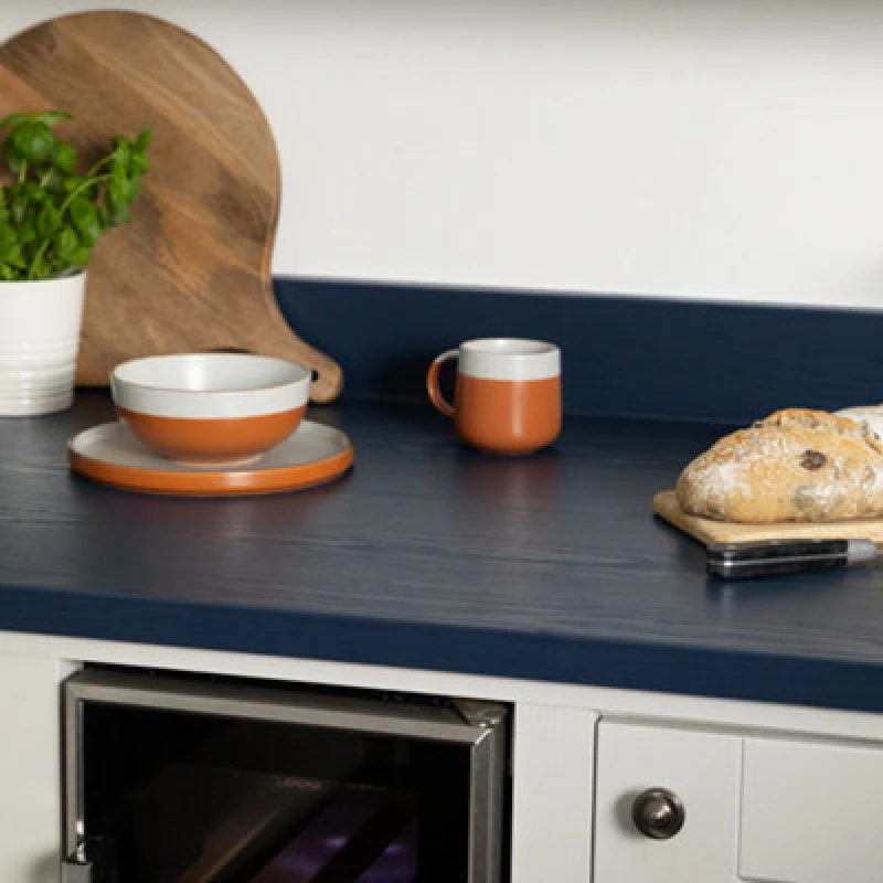 Image of D-C-Fix Woodgrain Midnight Navy Self Adhesive Vinyl Wrap Film For Kitchen Doors And Worktops 2M(L) 67.5Cm(W)