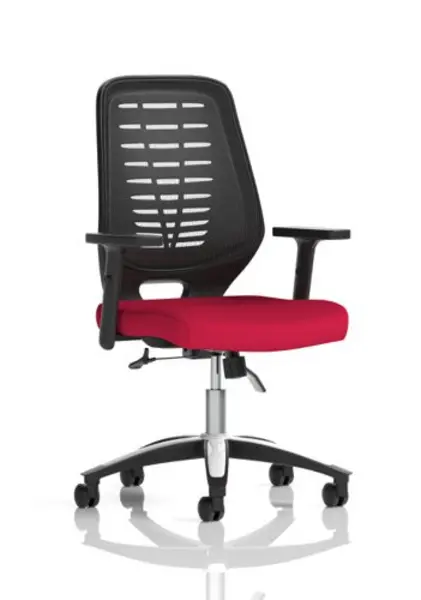 Image of Relay Relay Task Operator Chair Bespoke Colour Black Back Bergamot Cherry With Height Adjustable Arms KCUP2065