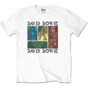 Image of David Bowie - Mick Rock Photo Collage Unisex XX-Large T-Shirt - White