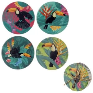 Image of Tropical Toucan Design Set of 4 Novelty Coasters